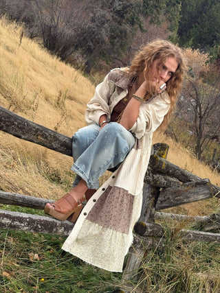 BOHO PATCHWORK Long Gauze Jacket