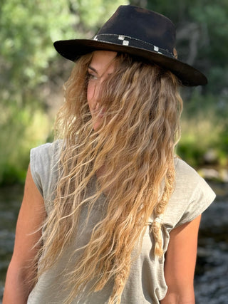 EMBER ASH Wool & Leather Hat by Shady Business