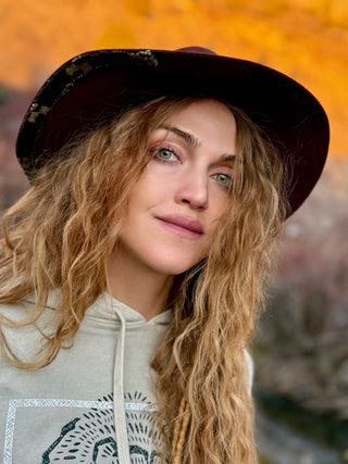 Moonlit Ember Wool & Leather Hat by Shady Business