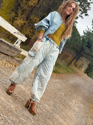 BOOT-SCOOTIN' BLUE QUILTED Joggers Pants   PoL