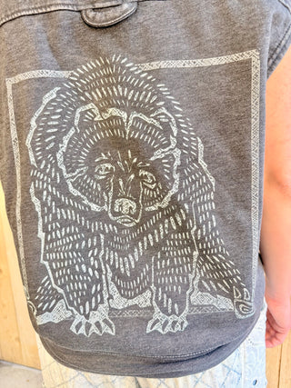 Woodland Bear Sleeveless Outlaw Hoodie