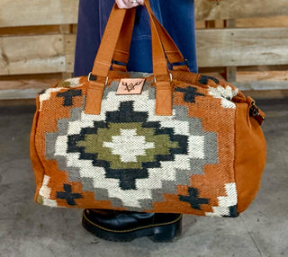 STAR VALLEY AZTEC Bag - Orange, Cream, Navy & Green