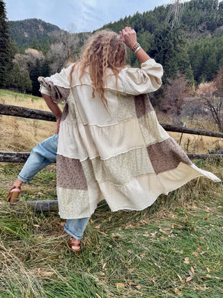 BOHO PATCHWORK Long Gauze Jacket