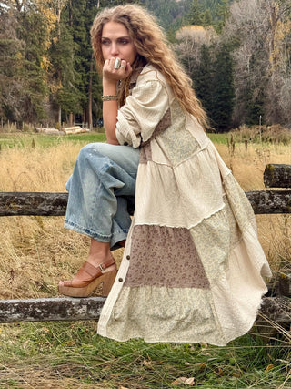 BOHO PATCHWORK Long Gauze Jacket