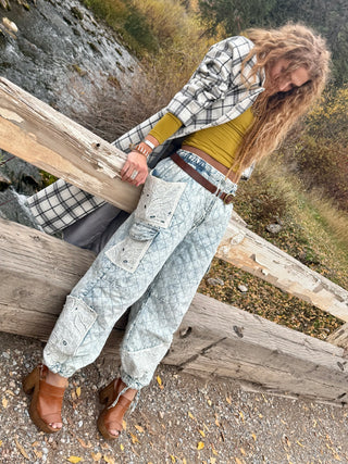 BOOT-SCOOTIN' BLUE QUILTED Joggers Pants   PoL