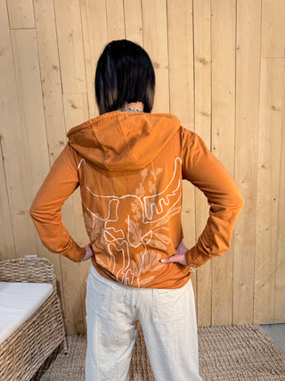 FLORAL SKULL Pima Hoodie