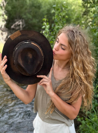 EMBER ASH Wool & Leather Hat by Shady Business