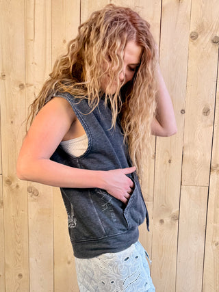 Woodland Bear Sleeveless Outlaw Hoodie