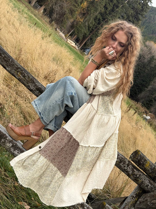 BOHO PATCHWORK Long Gauze Jacket