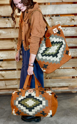 STAR VALLEY AZTEC Bag - Orange, Cream, Navy & Green