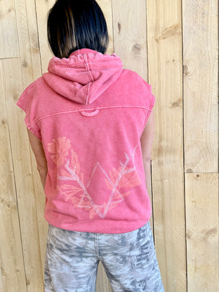 Floral Logo Sleeveless Outlaw Hoodie
