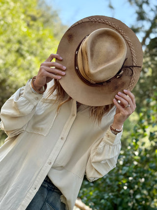 PEBBLE & PINE WOOL & LEATHER  Hat