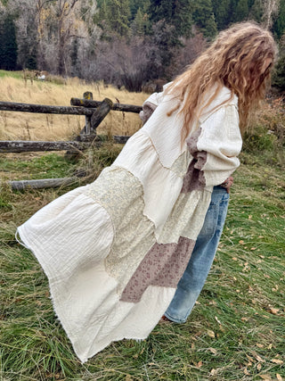 Boho Patchwork Long Gauze Jacket
