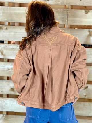 Star Of 89 Oversized Back Pleated Denim Jacket