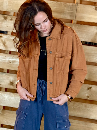 Star Of 89 Oversized Back Pleated Denim Jacket