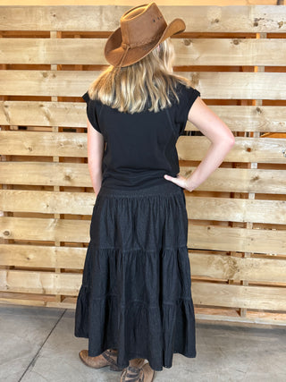 TETON TIERED DENIM Skirt