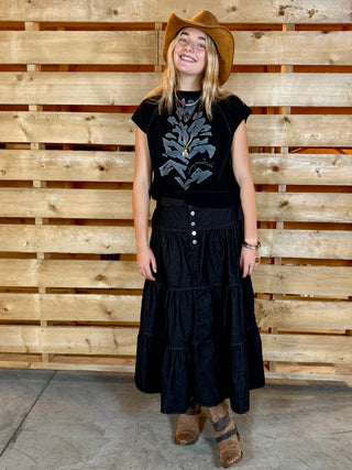 TETON TIERED DENIM Skirt