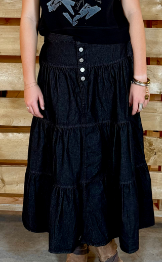 TETON TIERED DENIM Skirt