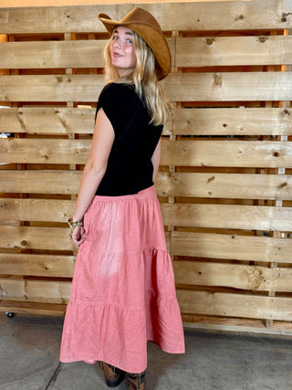 TETON TIERED DENIM Skirt