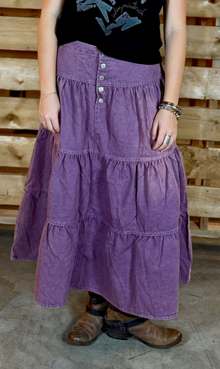 TETON TIERED DENIM Skirt