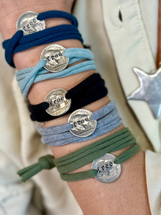 FREE BUFFALO NICKEL  Wrap Bracelet