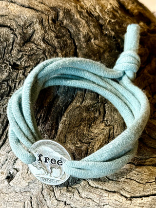 FREE BUFFALO NICKEL  Wrap Bracelet