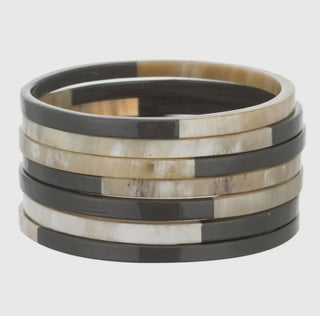 BUFFALO HORN Bangle CHARCOAL LACQUER