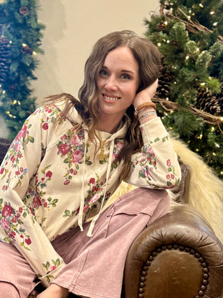 FLORAL  SKULL HOODIE