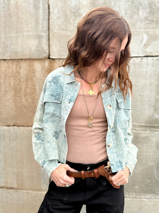 EMBROIDERED DOUBLE GAUZE Jacket