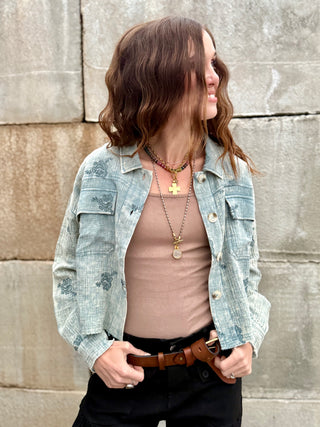 EMBROIDERED DOUBLE GAUZE Jacket