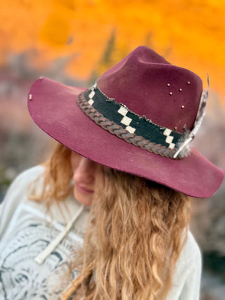 Moonlit Ember Wool & Leather Hat by Shady Business