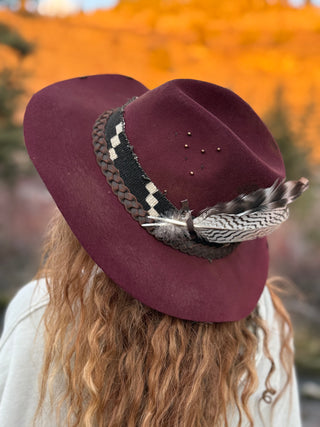 Moonlit Ember Wool & Leather Hat by Shady Business
