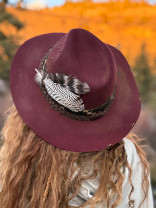 Moonlit Ember Wool & Leather Hat by Shady Business