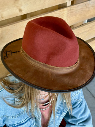 LEATHER & 100% WOOL SUMMIT Hat    AmHa