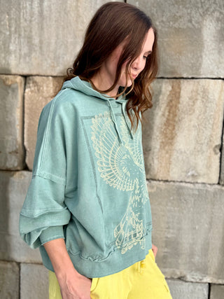 WOODLAND OWL Drop Shoulder Hoodie