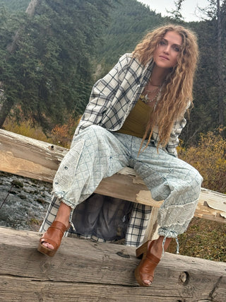 Boot-Scootin' Blue Qulited Jogger Pants