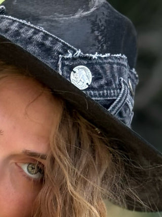 PEWTER BUFFALO Wool & Leather Hat