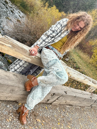 Boot-Scootin' Blue Qulited Jogger Pants