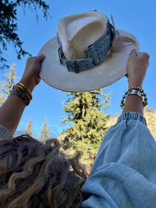 DENIM SKY  Wool & Leather Hat