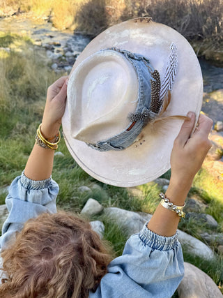 DENIM SKY  Wool & Leather Hat