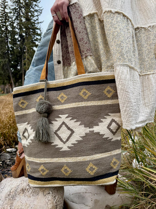 Star Valley Aztec  Bag - Taupe & Cream