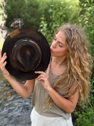 EMBER ASH Wool & Leather Hat