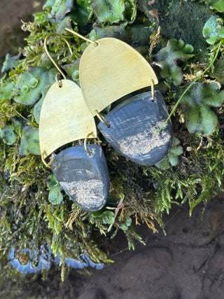 BUFFALO HORN & BRASS Capsule Earrings