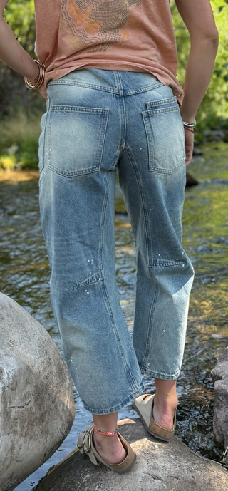 HORSESHOE Blue Splash Ink Jeans